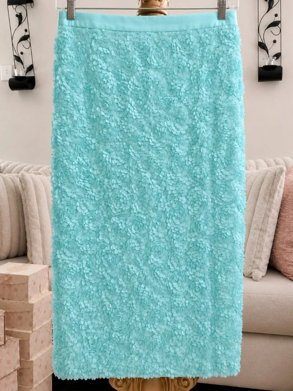 Verucci by Chancelle Three-Piece Aqua Skirt Set